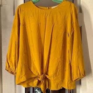 LOFT Mustard Yellow Blouse